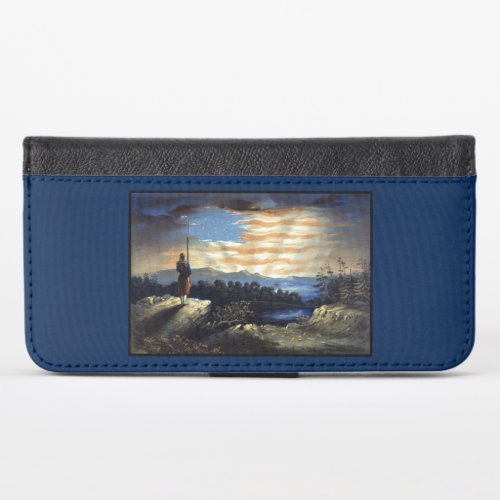 Heavenly American Flag in Natural Sunrise iPhone X Wallet Case