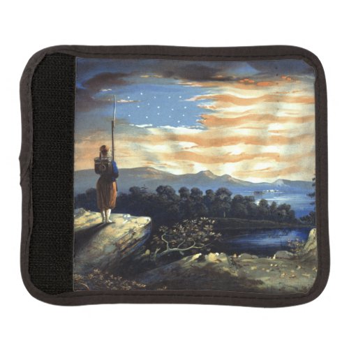 Heavenly American Flag in Natural Sunrise Luggage Handle Wrap