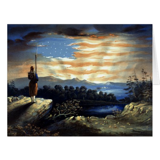 Heavenly American Flag in Sky, Zouave Civil War (Front Horizontal)