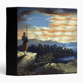 Heavenly American Flag in Sky, Zouave Civil War 3 Ring Binder