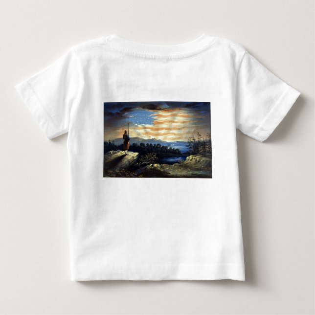 Heavenly American Flag in Sky, Zouave Civil War Baby T-Shirt (Back)