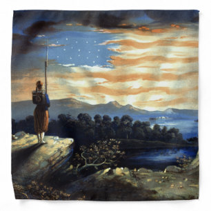 Heavenly American Flag in Sky, Zouave Civil War Bandana
