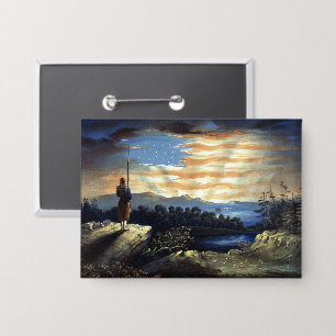 Heavenly American Flag in Sky, Zouave Civil War Button