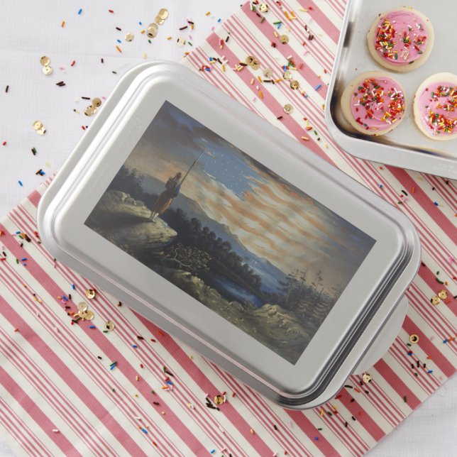 Heavenly American Flag in Sky, Zouave Civil War Cake Pan (In Situ)