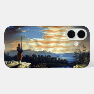 Heavenly American Flag in Sky, Zouave Civil War iPhone 16 Case