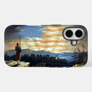 Heavenly American Flag in Sky, Zouave Civil War iPhone 16 Case
