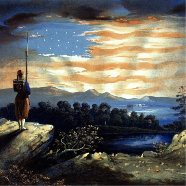 Heavenly American Flag in Sky, Zouave Civil War Cutout (Front)