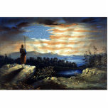 Heavenly American Flag in Sky, Zouave Civil War Cutout<br><div class="desc">The smoke of battle had cleared, leaving behind a landscape scarred by conflict. Yet, as the sun began to rise, casting its golden rays upon the war-torn terrain, a different kind of beauty emerged. The Zouave, weary from the day's ordeal, found solace in the serene vista that stretched before him....</div>