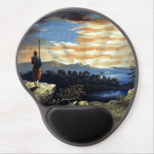 Heavenly American Flag in Sky, Zouave Civil War Gel Mouse Pad
