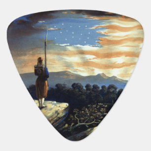 Heavenly American Flag in Sky, Zouave Civil War Guitar Pick