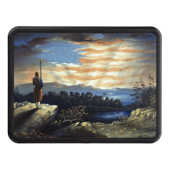 Heavenly American Flag in Sky, Zouave Civil War Hitch Cover (Front)