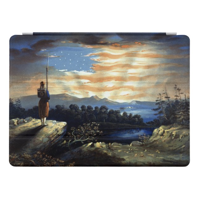 Heavenly American Flag in Sky, Zouave Civil War iPad Pro Cover (Horizontal)