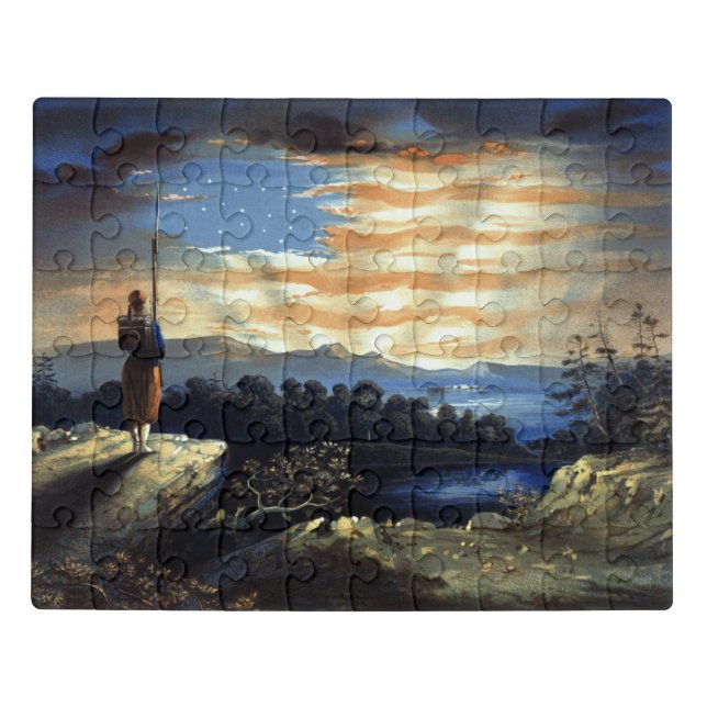 Heavenly American Flag in Sky, Zouave Civil War Jigsaw Puzzle (Puzzle Horizontal)