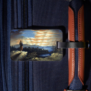 Heavenly American Flag in Sky, Zouave Civil War Luggage Tag