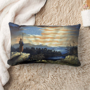 Heavenly American Flag in Sky, Zouave Civil War Lumbar Pillow