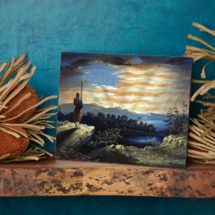 Heavenly American Flag in Sky, Zouave Civil War Plaque