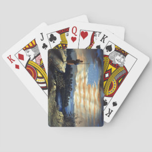 Heavenly American Flag in Sky, Zouave Civil War Poker Cards