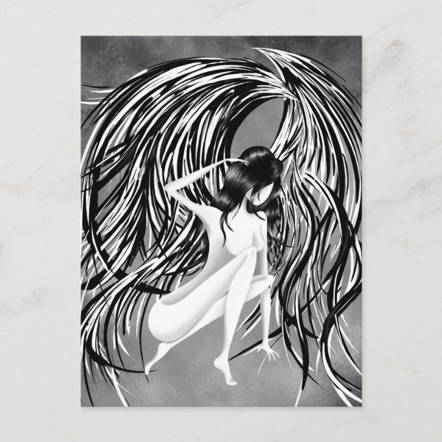 Heavenly Angel Gray Postcard (Front)