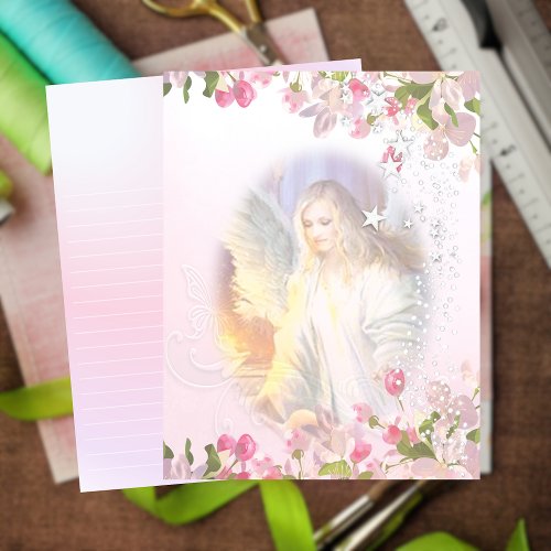 Heavenly Angel Light Floral Scrapbook Paper