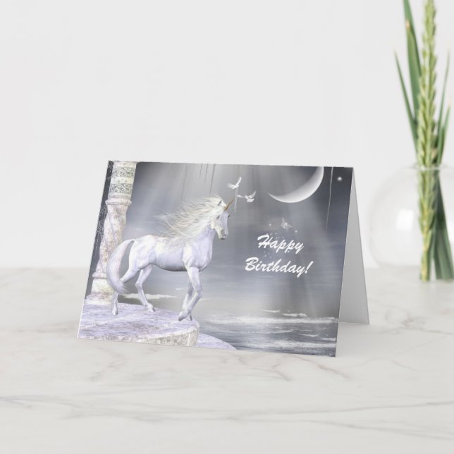 Heavenly Angel Unicorn Scene Card (Front)