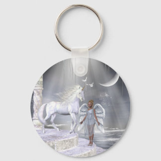 Heavenly Angel Unicorn Scene Keychain