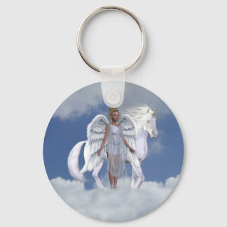Heavenly Angel Unicorn Scene Keychain