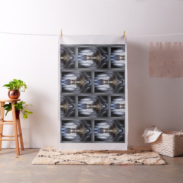 Heavenly Angel Wing Cross Fractal Art Composition Fabric (In Situ)