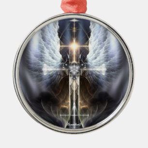 Heavenly Angel Wing Cross Fractal Premium Ornament