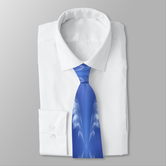 Heavenly Angelic Clouds Photo Art Repeat Pattern Neck Tie (Tied)