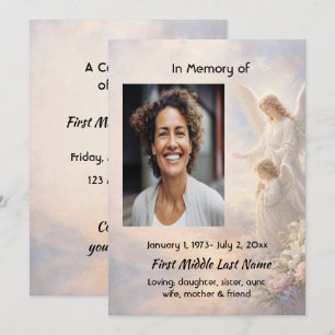 Heavenly Angels Celebration Life Memorial Service Invitation