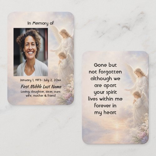 Heavenly Angels Memorial Prayer Keepsake Business Card