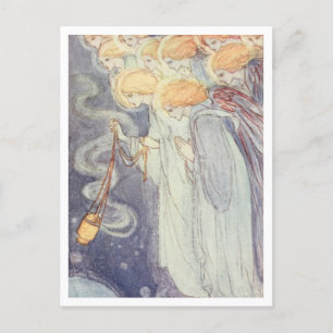 Heavenly Angels Vintage Illustration  Postcard