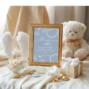 Heavenly baby shower blue Pacifier Hunt game Invitation