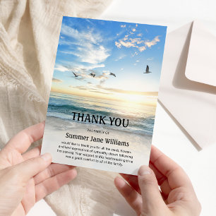 Heavenly Beach Scene   Funeral Thank You Card