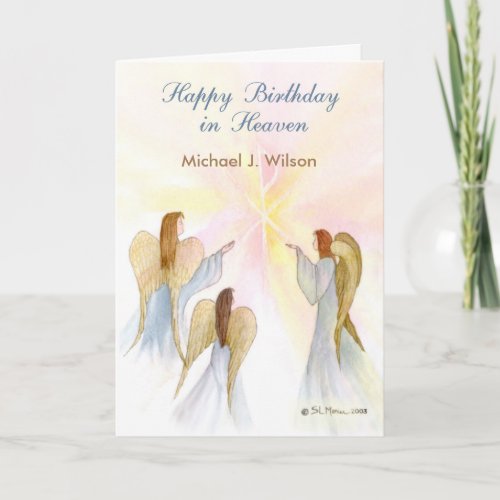 Heavenly Birthday Custom Name Age In Remembrance Card
