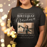 Heavenly Birthday Grandma | Photo Memorial T-Shirt<br><div class="desc">Heavenly birthday Grandma memorial tshirt,  featuring a photo and editable text. All the font styles,  sizes and colors can be changed by clicking on the customize further link after personalizing.</div>