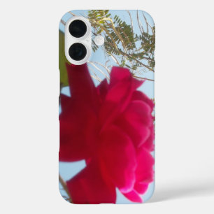 Heavenly Bloom A Red Rose Against the Blue Sky iPhone 16 Case