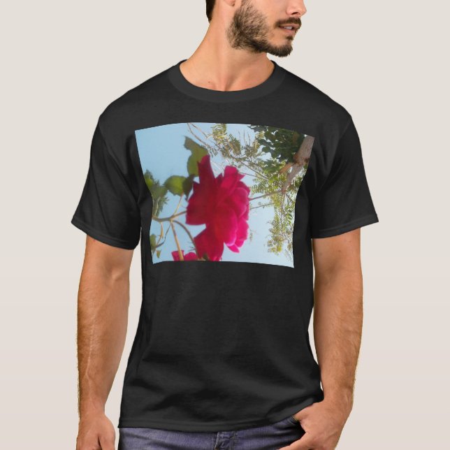 Heavenly Bloom: A Rose Against the Sky T-Shirt (Front)