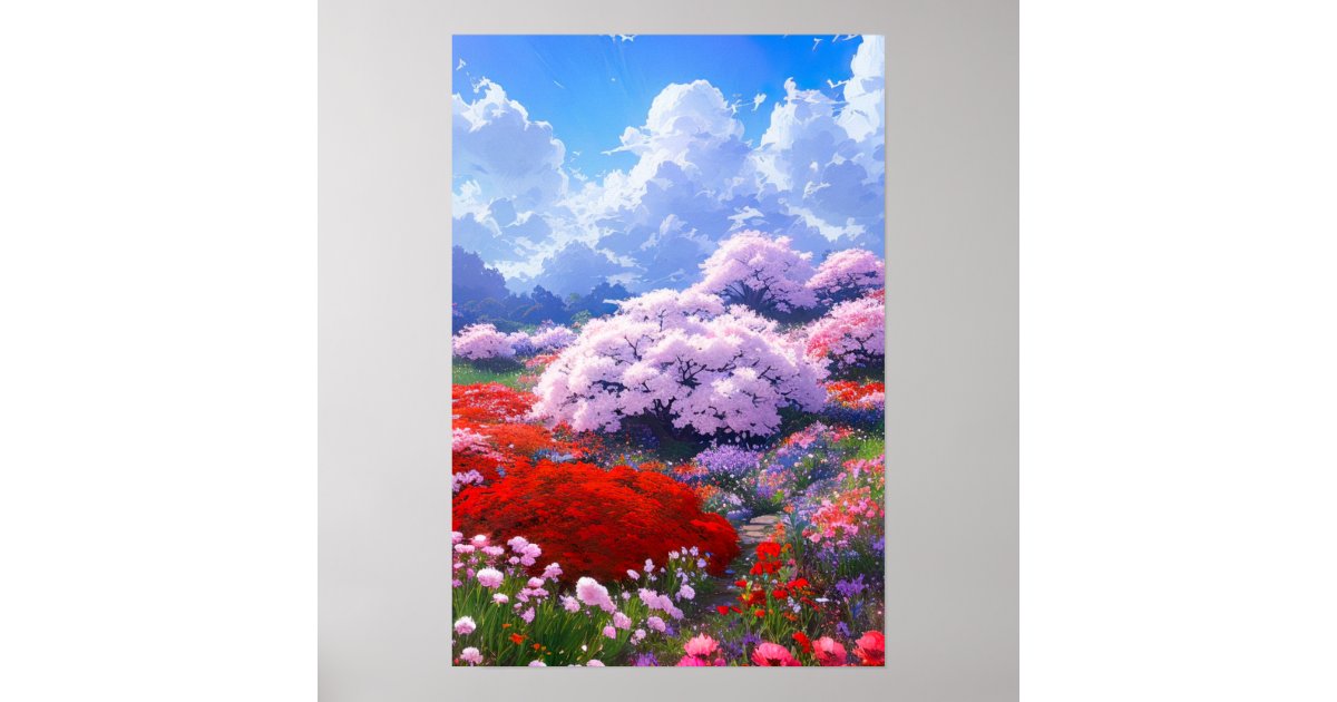 Heavenly Blooms, Field of Flowers Poster | Zazzle