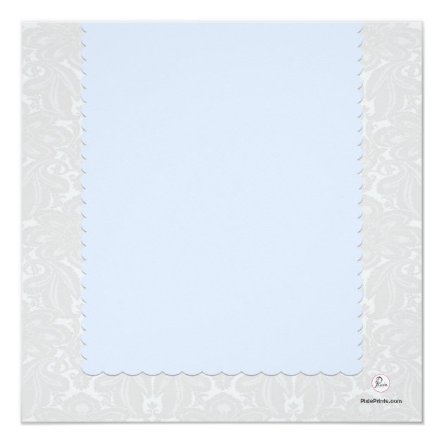 Heavenly Blue Damask Photo Thank You / Notecard