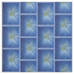 Heavenly Blue Morning Glory Close-Up Photo Fabric