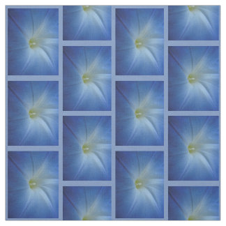 Heavenly Blue Morning Glory Close-Up Photo Fabric