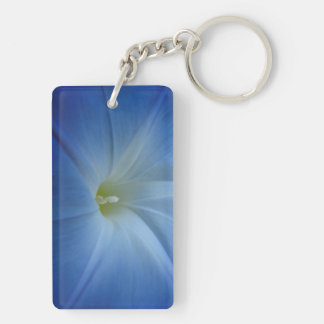 Heavenly Blue Morning Glory Flower Photo Keychain