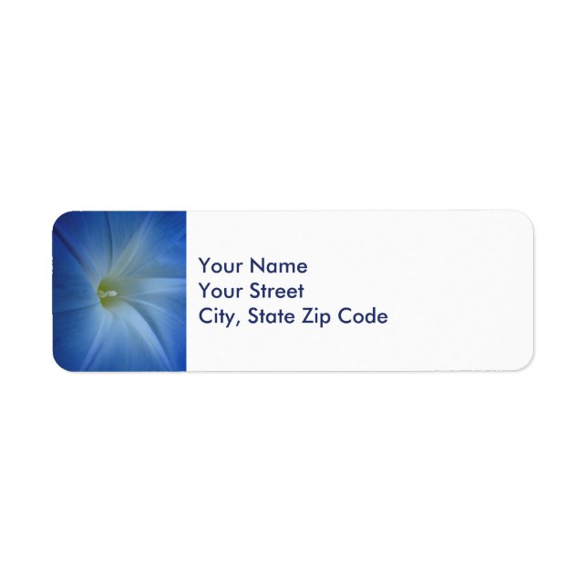 Heavenly Blue Morning Glory Flower Photo Label (Front)