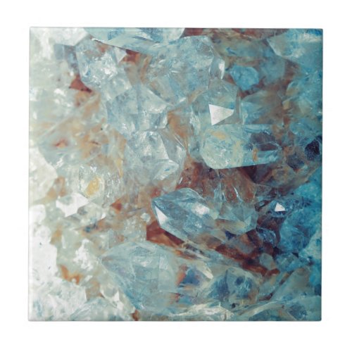 Heavenly Blue Quartz Crystal Ceramic Tile