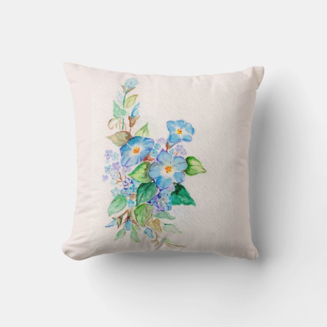 Heavenly Blues Throw Pillow (Front)