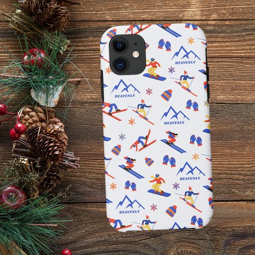 Heavenly California Nevada Ski Snowboard Pattern iPhone 11 Case