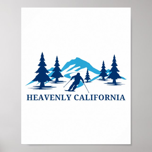 Heavenly california skiing resort mountains  poster (Front)