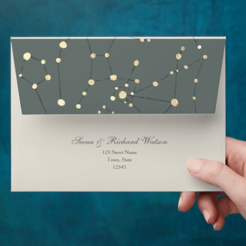 Heavenly Celestial Wedding Return Address  Envelope