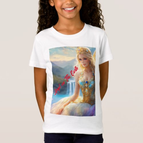 Heavenly Charm Girls Angel Picture T_Shirt T_Shirt